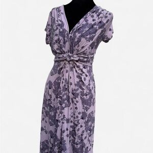Seraphine Maternity Dress Size 6 Purple with Floral Design